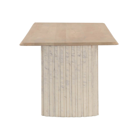 Hedron Mango Wood Marble Dining Table-2