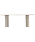 Hedron Mango Wood Marble Dining Table-3