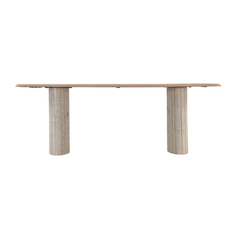 Hedron Mango Wood Marble Dining Table-3