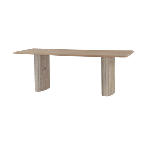 Hedron Mango Wood Marble Dining Table-4