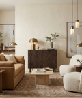 Heera Dark Brown Mango Wood Accent Cabinet 