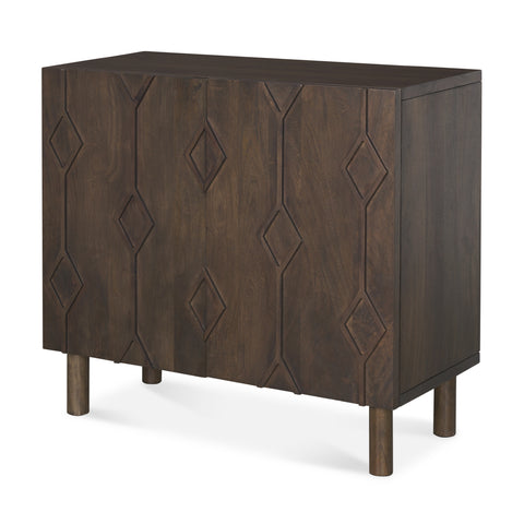 Heera Dark Brown Mango Wood Accent Cabinet -1