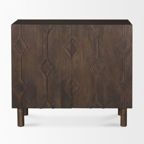 Heera Dark Brown Mango Wood Accent Cabinet -2
