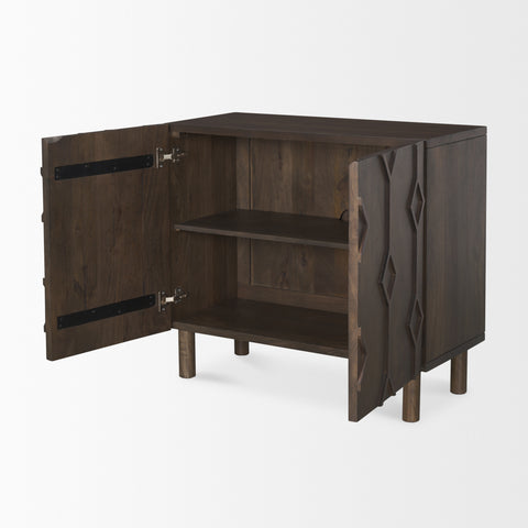 Heera Dark Brown Mango Wood Accent Cabinet -5