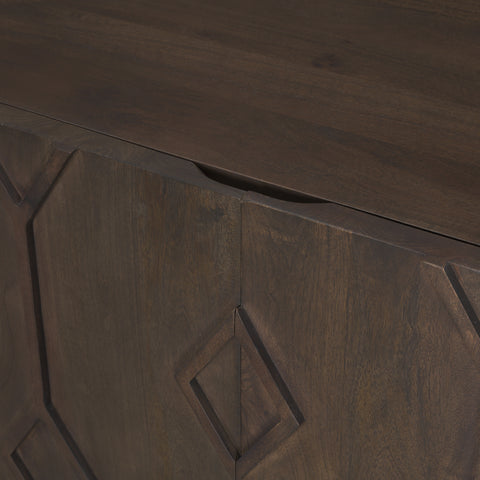 Heera Dark Brown Mango Wood Accent Cabinet -6
