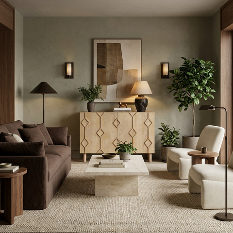 Heera Light Brown Wood Accent Cabinet 