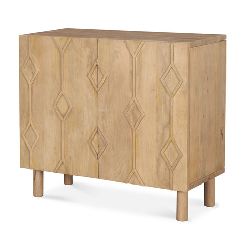 Heera Light Brown Wood Accent Cabinet -1