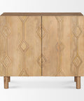 Heera Light Brown Wood Accent Cabinet -2