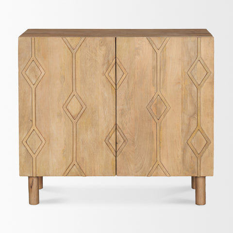 Heera Light Brown Wood Accent Cabinet -2