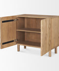 Heera Light Brown Wood Accent Cabinet -5