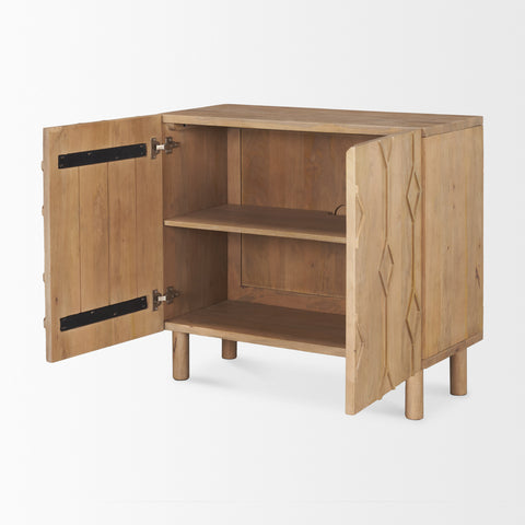 Heera Light Brown Wood Accent Cabinet -5