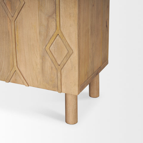 Heera Light Brown Wood Accent Cabinet -7