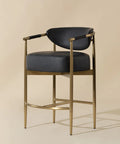 Heloise Black Modern Faux Leather Counter Stool -1