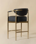 Heloise Black Modern Faux Leather Counter Stool -3