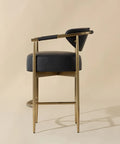 Heloise Black Modern Faux Leather Counter Stool -4