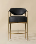 Heloise Black Modern Faux Leather Counter Stool -5
