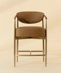 Heloise Cognac Modern Faux Leather Counter Stool-2