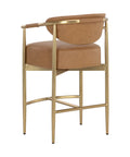 Heloise Cognac Modern Faux Leather Counter Stool-4