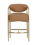 Heloise Cognac Modern Faux Leather Counter Stool-5