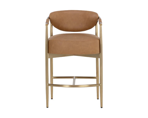 Heloise Cognac Modern Faux Leather Counter Stool-5