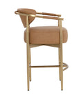 Heloise Cognac Modern Faux Leather Counter Stool-6