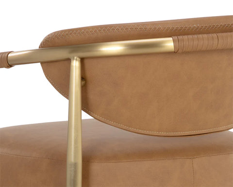 Heloise Cognac Modern Faux Leather Counter Stool-7