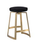 Hendrix Black Leather Swivel Counter Stool -2