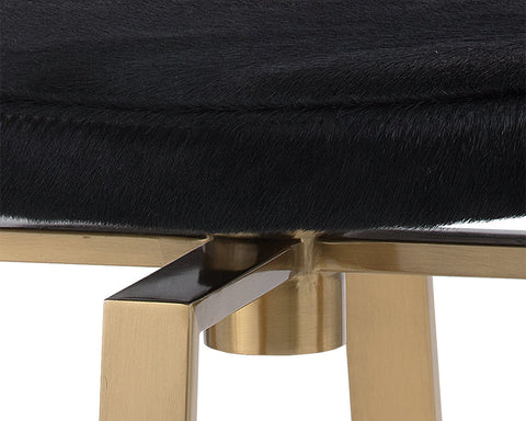 Hendrix Black Leather Swivel Counter Stool -3