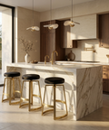 Hendrix Black Leather Swivel Counter Stool - Sunpan