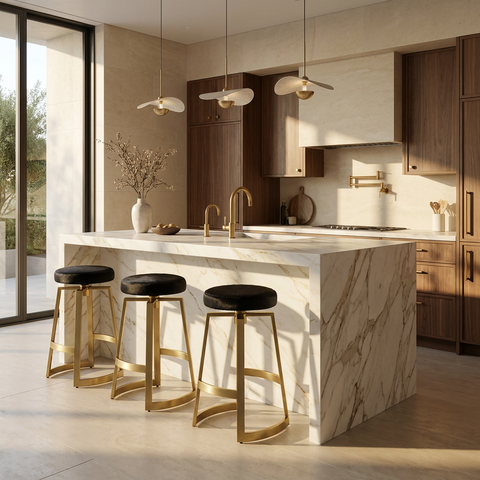 Hendrix Black Leather Swivel Counter Stool - Sunpan