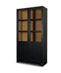 Henry Black and Light Brown Oak Veneer Curio Cabinet-1