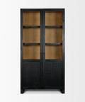 Henry Black and Light Brown Oak Veneer Curio Cabinet-2