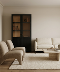 Henry Black and Light Brown Oak Veneer Curio Cabinet