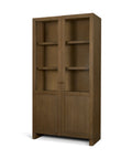 Henry Dark and Light Brown Oak Veneer Curio Cabinet-1