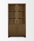 Henry Dark and Light Brown Oak Veneer Curio Cabinet-2