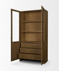 Henry Dark and Light Brown Oak Veneer Curio Cabinet-3