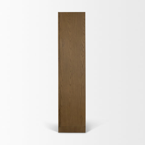 Henry Dark and Light Brown Oak Veneer Curio Cabinet-4