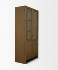 Henry Dark and Light Brown Oak Veneer Curio Cabinet-5