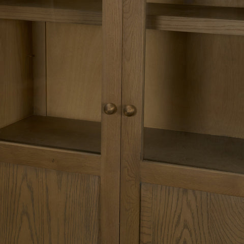 Henry Dark and Light Brown Oak Veneer Curio Cabinet-6