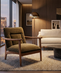 Highland Pine Green Fabric Accent Chair