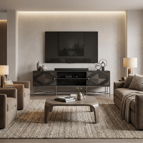 Hogarth I Dark Brown Mango Wood Media Console 
