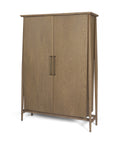 Hollis Grey-Brown Oak Veneer Curio Cabinet-1