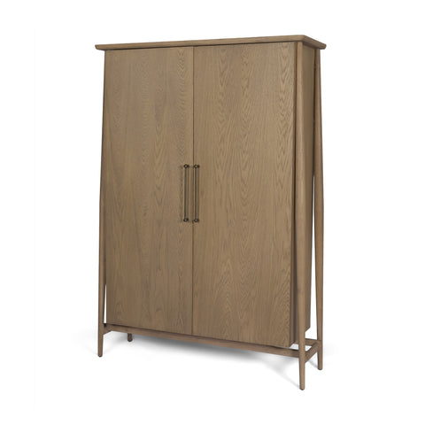 Hollis Grey-Brown Oak Veneer Curio Cabinet-1
