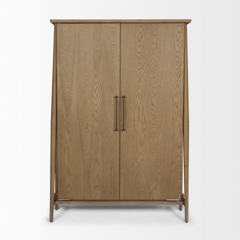 Hollis Grey-Brown Oak Veneer Curio Cabinet-2