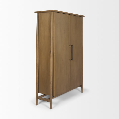 Hollis Grey-Brown Oak Veneer Curio Cabinet-5