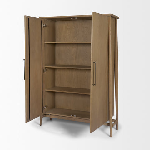 Hollis Grey-Brown Oak Veneer Curio Cabinet-6