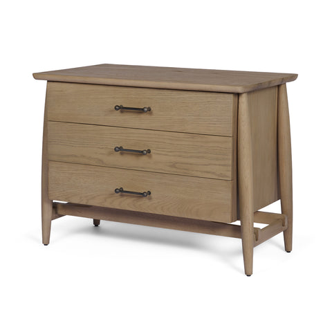 Hollis Grey-Brown Oak Veneer Nightstand -1