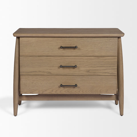 Hollis Grey-Brown Oak Veneer Nightstand -2
