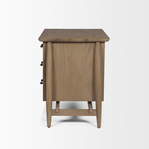 Hollis Grey-Brown Oak Veneer Nightstand -3