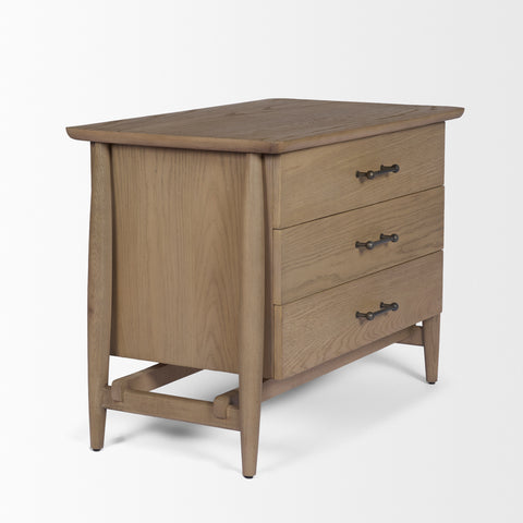 Hollis Grey-Brown Oak Veneer Nightstand -5